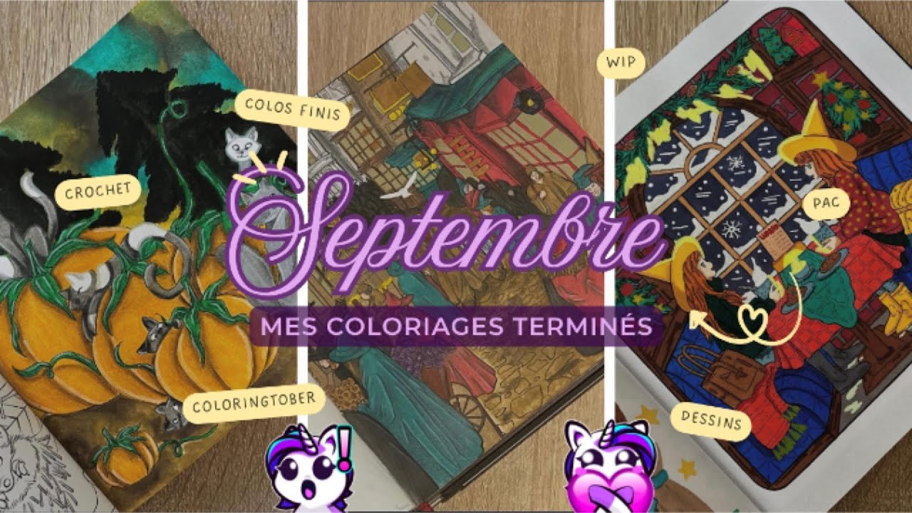 Mes coloriages terminés - Septembre 2025 | Un mois de créativité & lâcher-prise 🌸🎨
