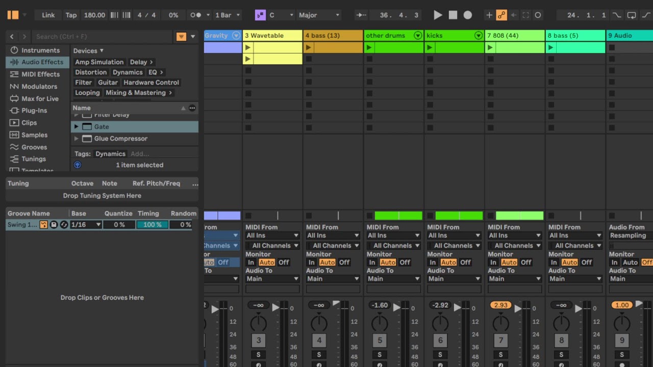 making a beat in d minor on ableton live 12.