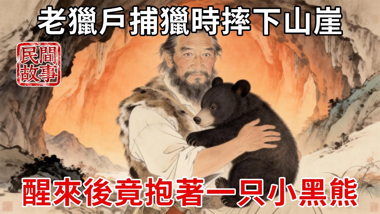老獵戶捕獵時放走帶崽黑熊，3日後不小心摔下山崖昏迷，醒來後竟發現自己身處山洞，懷裏還抱著一只小黑熊！#民間故事 #傳統文化 #原創虛構 #華語有聲書 #槐樹下聽書