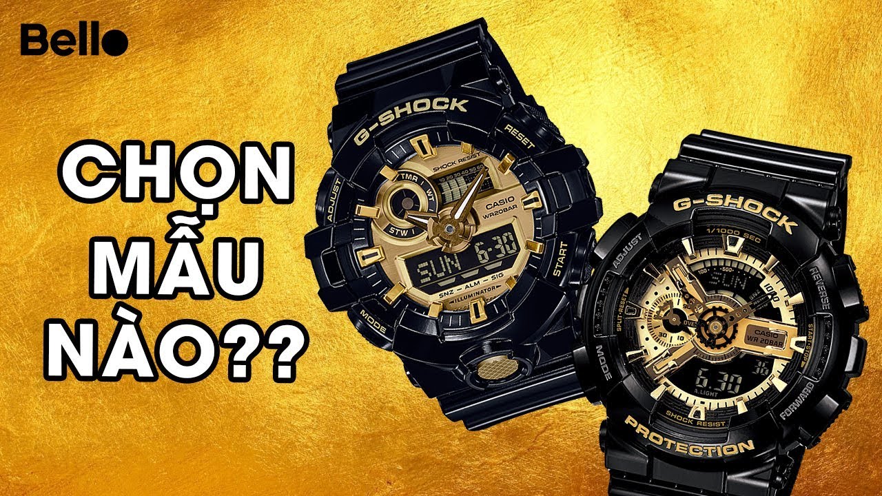 So sánh G-Shock Black Gold - GA-110GB-1A và GA-710GB-1A