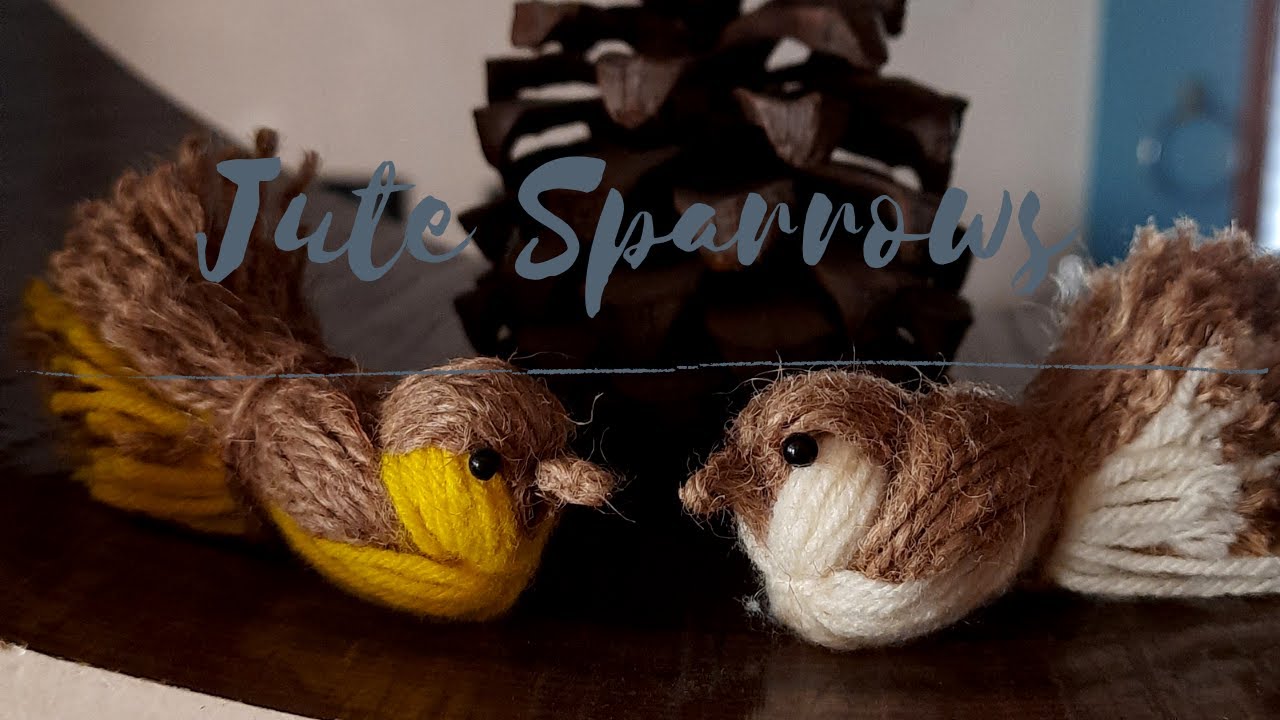 How to make Birds from jute | Jute Craft | Woolen  craft . Easy Home decor using jute.