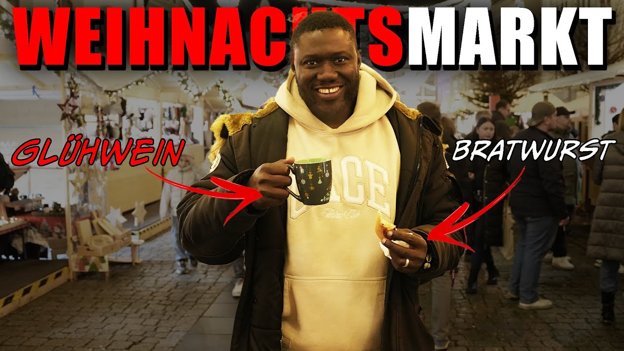 Afrikaner besucht Deutschen Weihnachtsmarkt