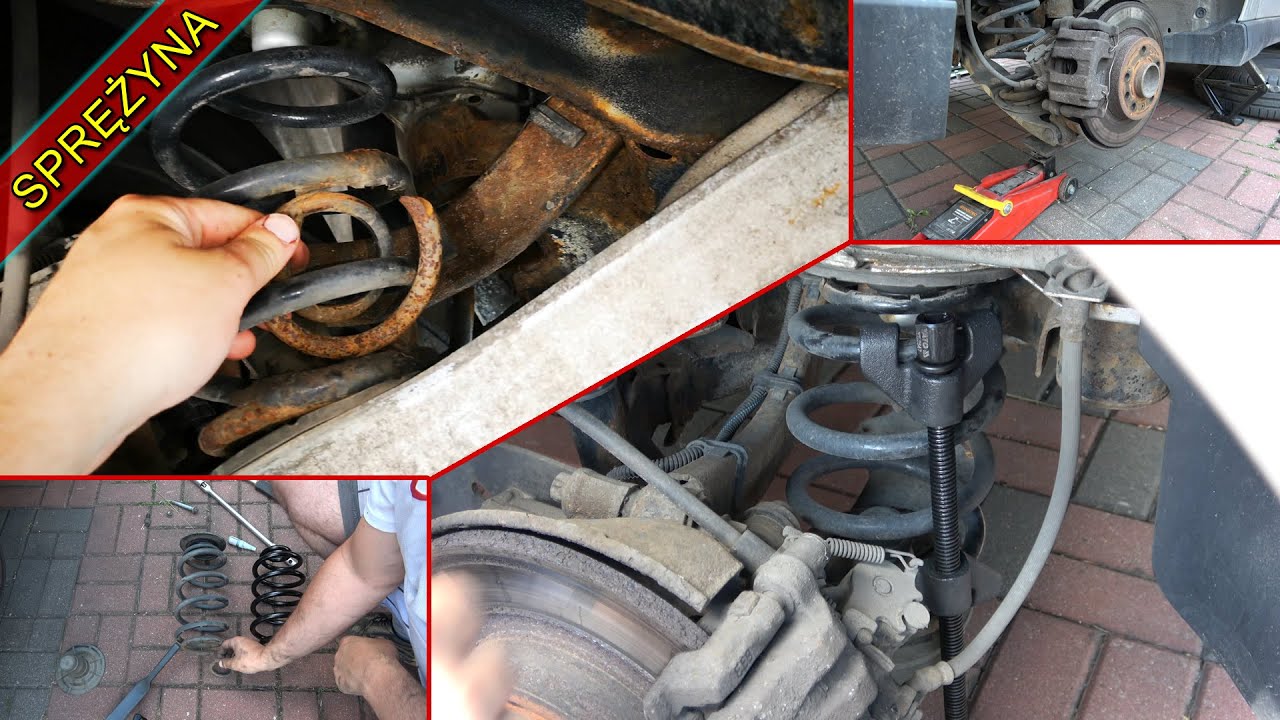 Wymiana sprężyny tylnej. W samochodzie OPEL Vectra C kombi.