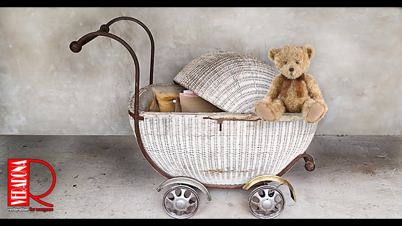 Restoration - Historic wicker pram for a baby  