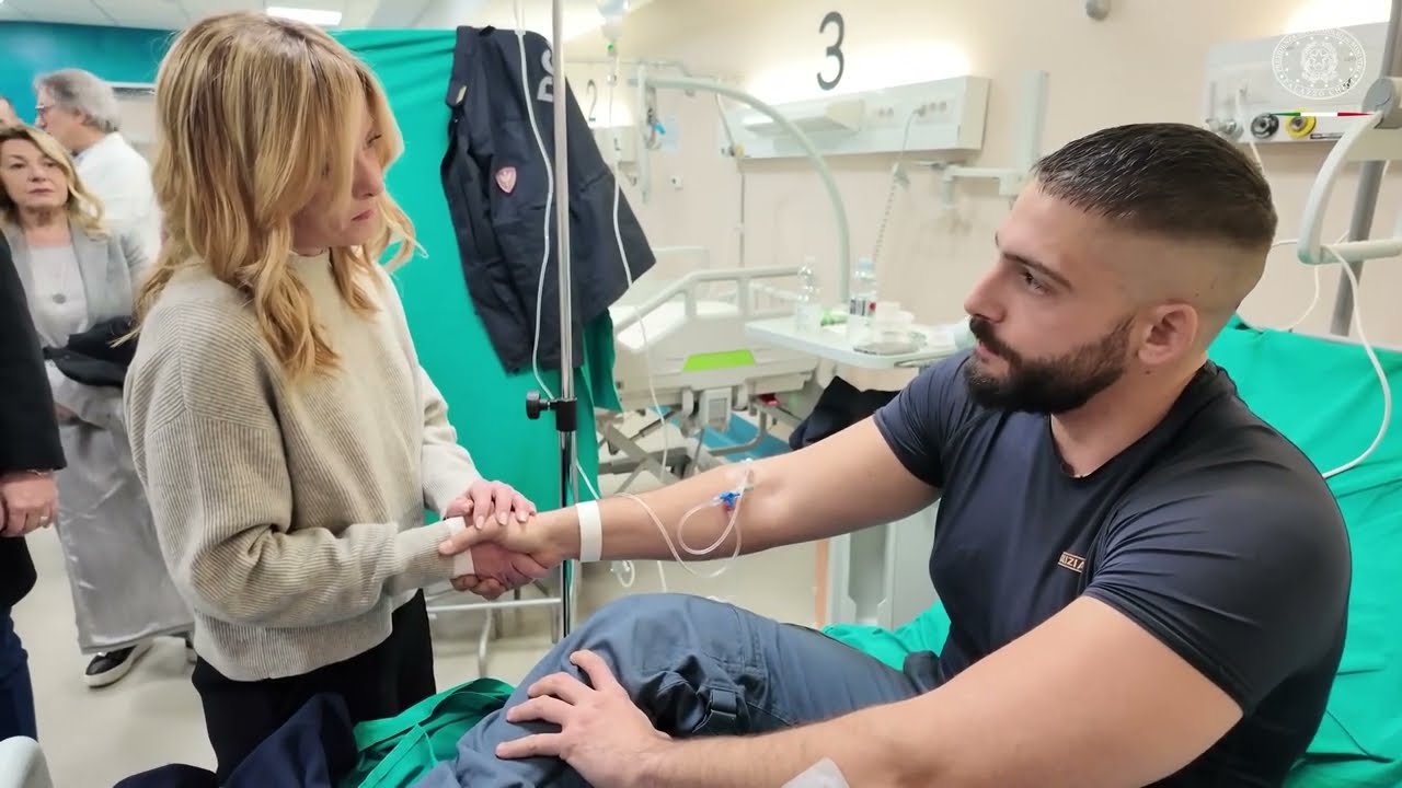 Torino  - Visita del Presidente Meloni ai due agenti feriti negli scontri (01.02.26)