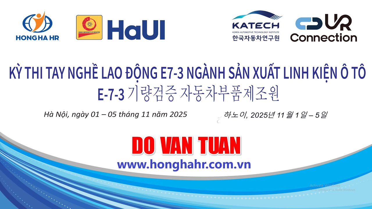 9) DO VAN TUAN - KỲ THI TAY NGHỀ LAO ĐỘNG E7-3 NG&Agrave;NH SẢN XUẤT LINH KIỆN &Ocirc; T&Ocirc;🇰🇷 기량검증 자동차부품 제조원