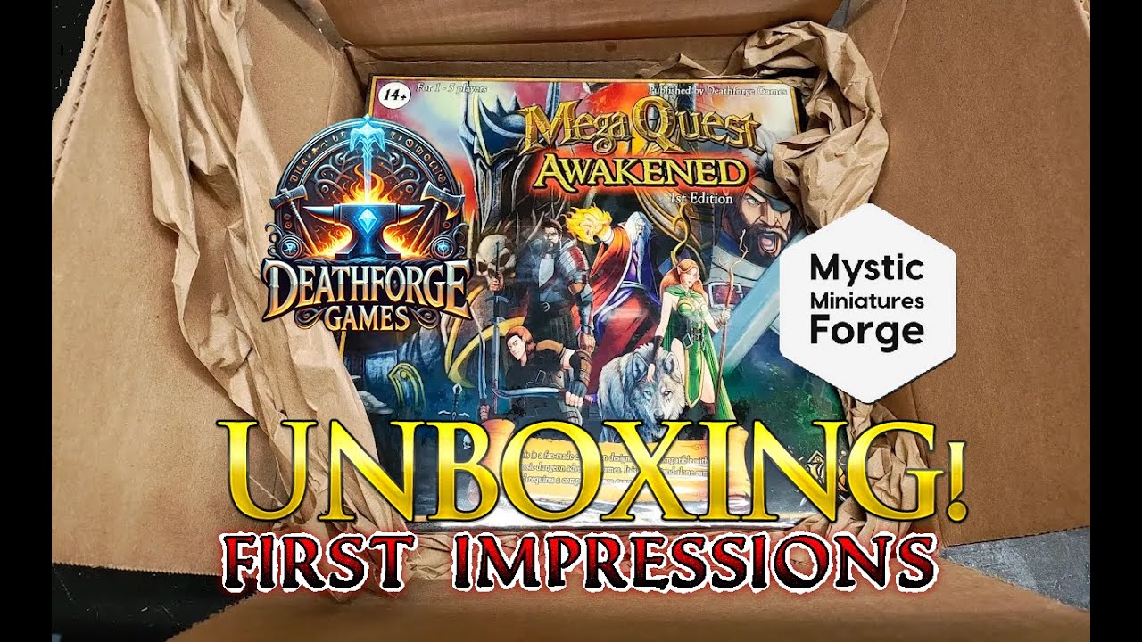 Unboxing MEGAQUEST AWAKENED by Deathforge Games + First Encounter! | Indie RPG Adventure Begins