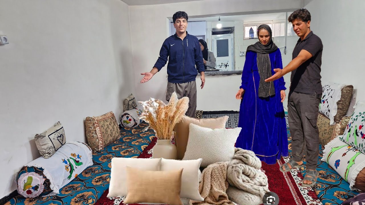 Stylish decoration design of Hossein and Fereshteh's house with mattress and pillows🏠