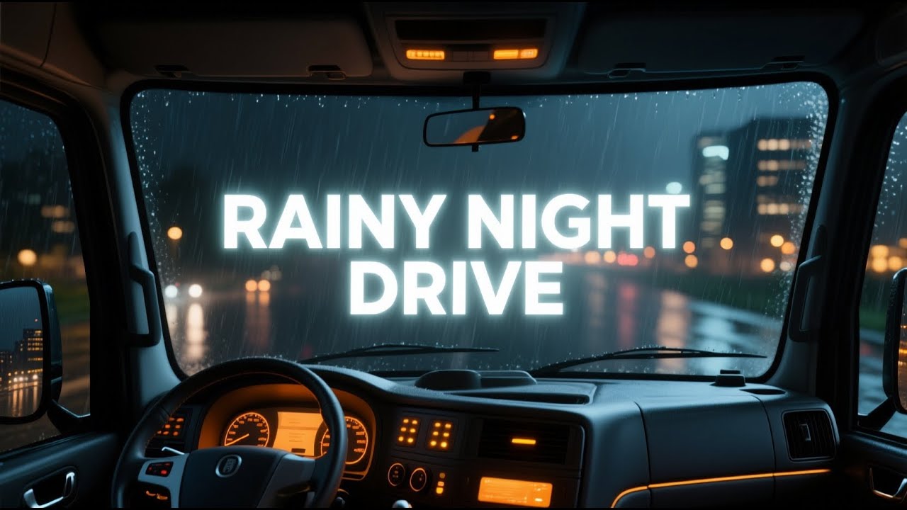 😴 Cozy Truck Cabin Rain Sounds (Heavy Rain to Clear Night)