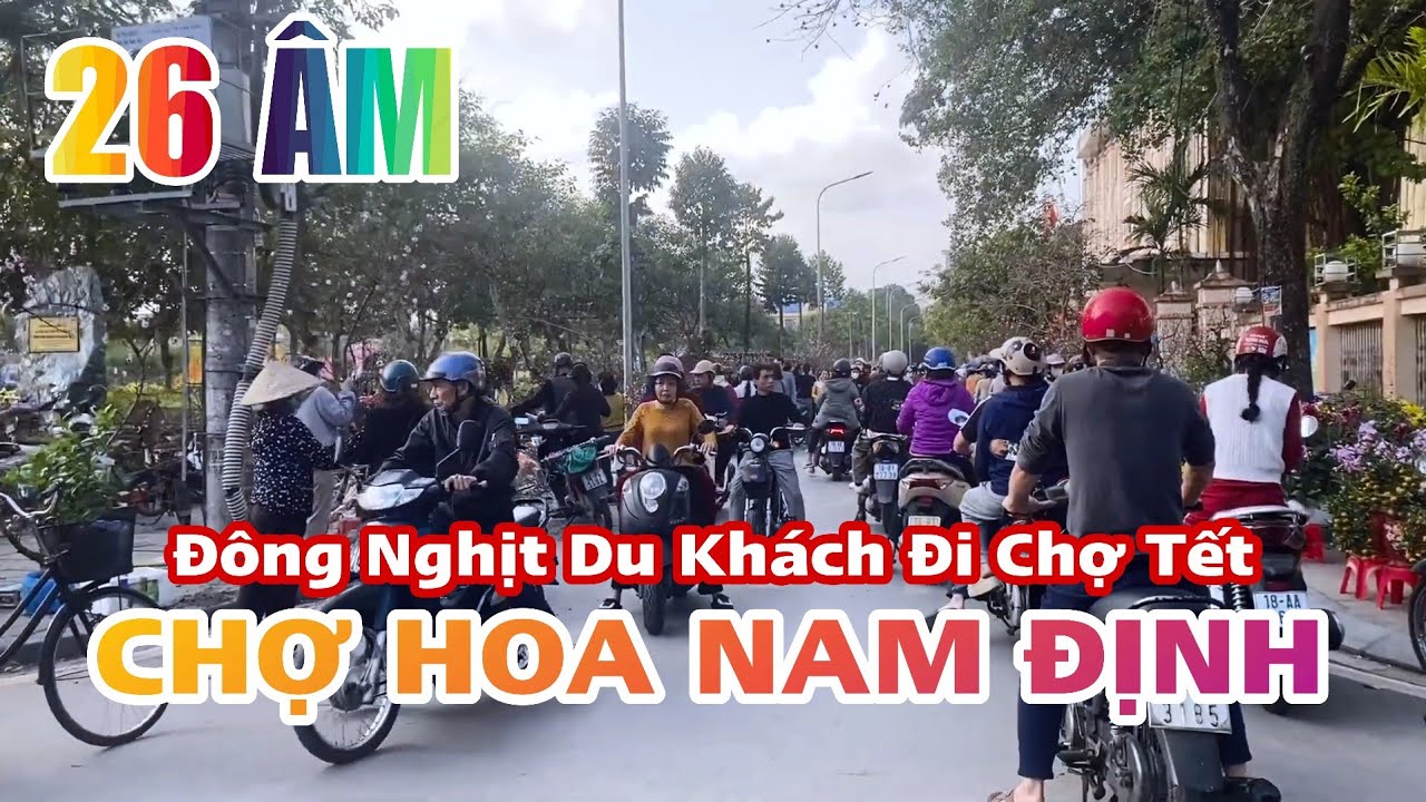 Chợ Hoa Tết Nam Định 26 Âm Nắng Đẹp Người Dân Tấp Nập Xem Hoa Cây Cảnh Về Trưng Tết 2026