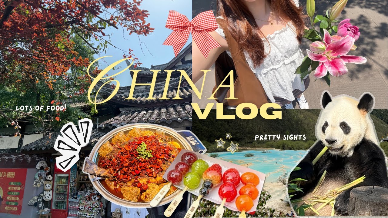 CHINA VLOG 🇨🇳 chengdu + jiu zhai gou, cute pandas, what to eat, shopping, lots of hiking 🎋⋆˙⟡