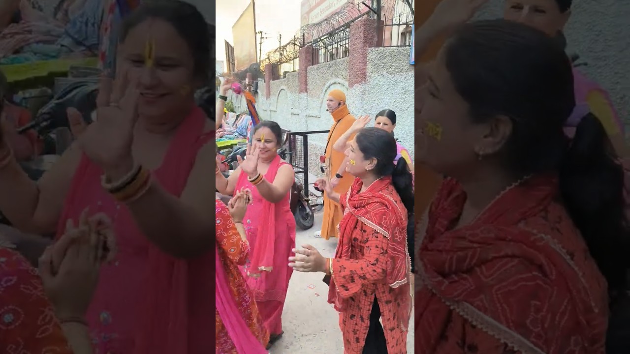 🌟Sweet Western and local lady devotees dance for Krishna in Vrindavan nagar sankirtan