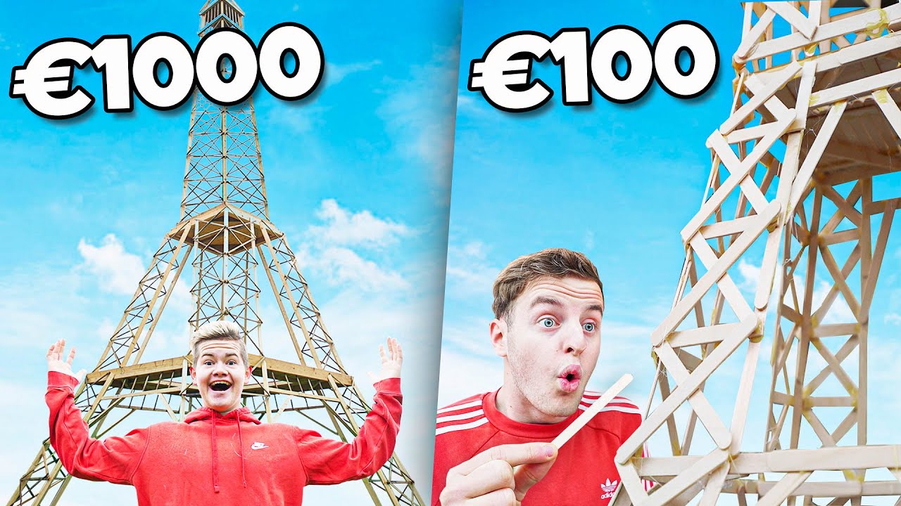 &euro;100 vs &euro;1000 Eiffeltoren Bouwen! *12 METER*