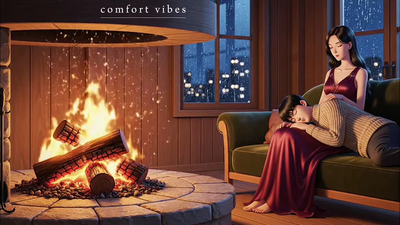 Midnight Melodies 🌙 Heartfelt Acoustic Pop for a Quiet Night | fireplace for anxiety awareness