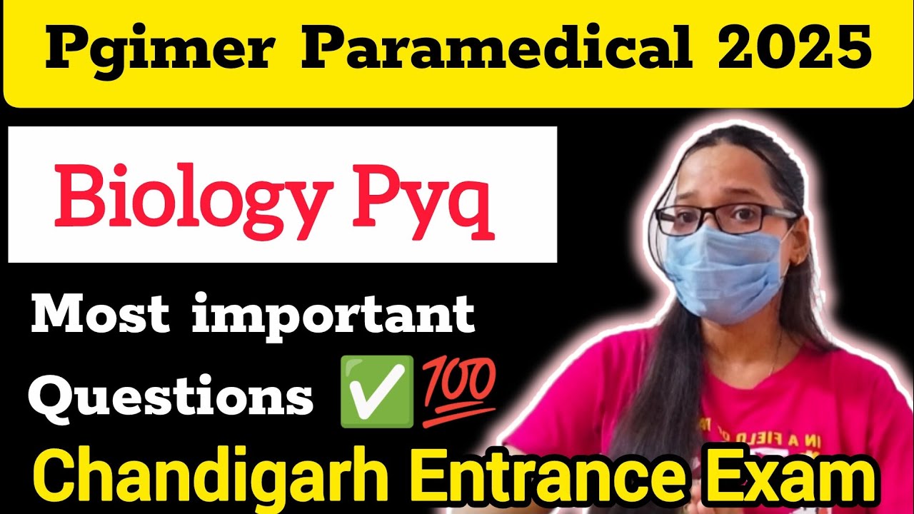 Biology pyq for pgimer Chandigarh paramedical entrance exam 2025✅ | Biology important questions 🎯