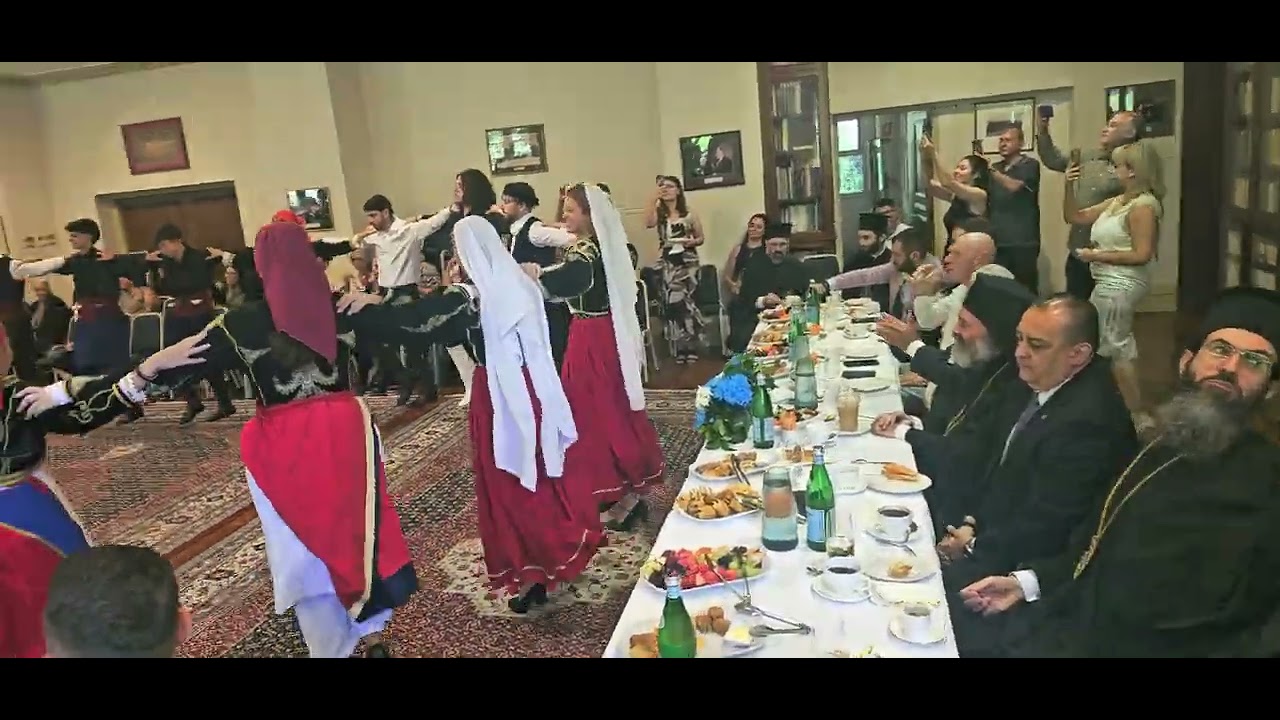 Cretan Youth of Australia performing a Pentozali for His Eminence Archbishop Makarios 