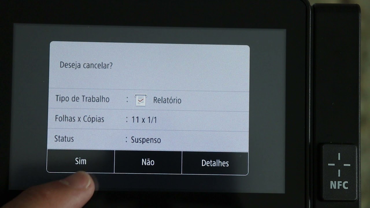 Navegando painel iR1643