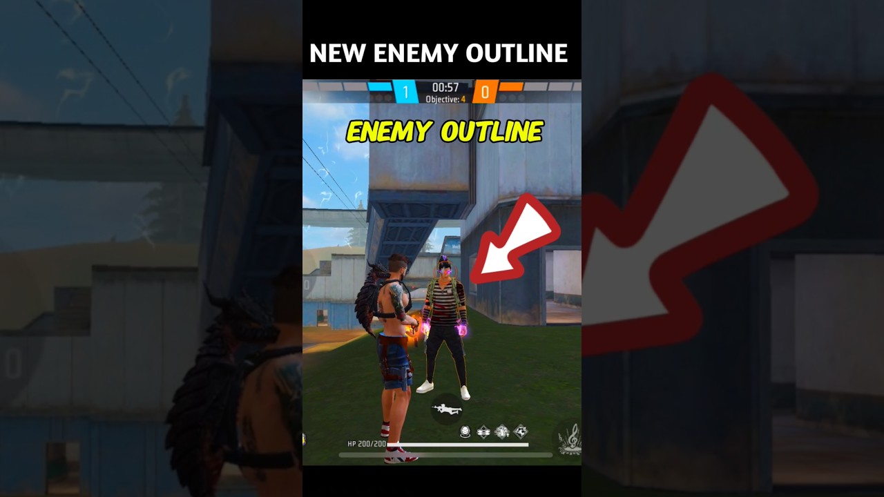 New Enemy Outline 🔥 Free Fire Enemy Outline | New Setting #short #shorts