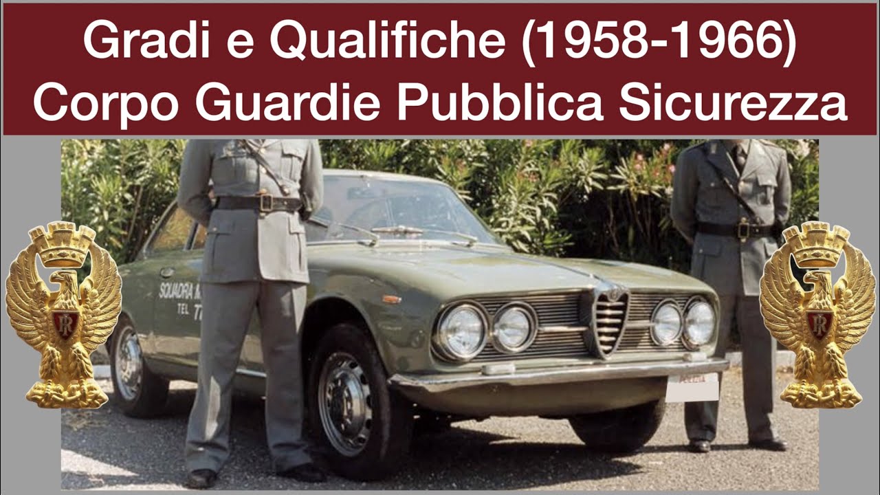Gradi e Qualifiche Corpo delle Guardie di Pubblica Sicurezza (1958-1966)