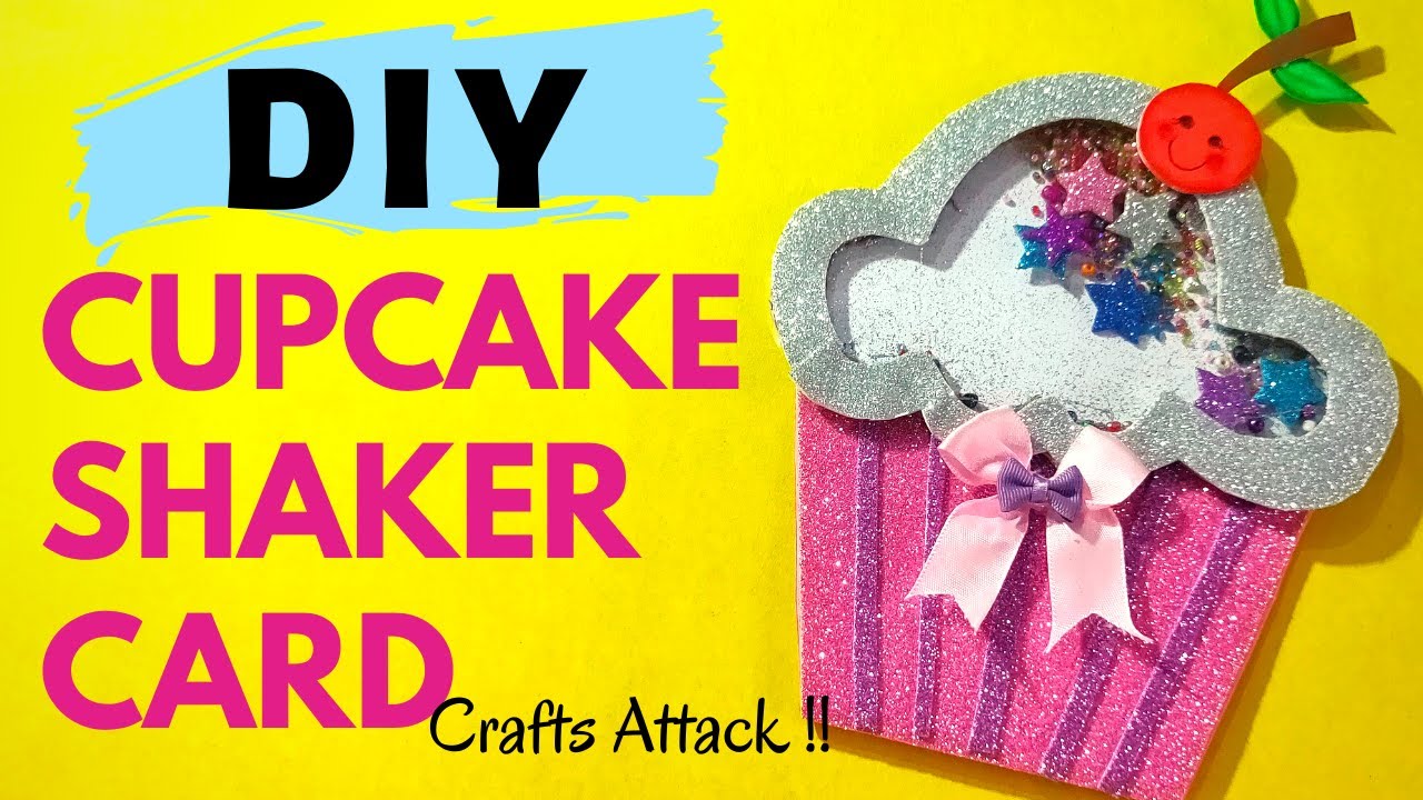 Shaker Card for Birthday DIY|| Easy Shaker Card Idea || Cupcake Shaker Card