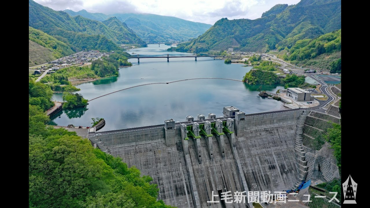 【ドローン空撮】完成後の八ッ場ダム  初めて満水に！　貯水約２カ月で広大な水面（5月12日撮影）※外出自粛が要請されています。見学場所は閉鎖しているため、動画でお楽しみください