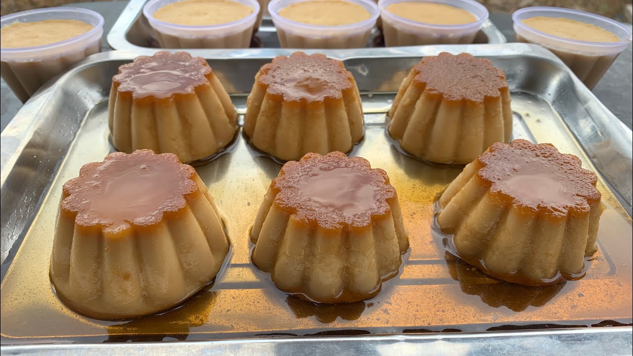 Puding Karamel Biskut Marie - 5 Bahan - Termudah Dan Sedap