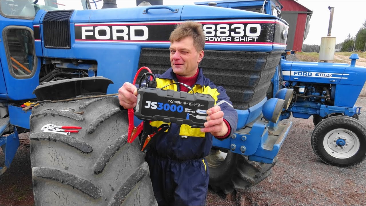 Apukäynnistys starttiboosterillla | Topdon Start Ford Tractor