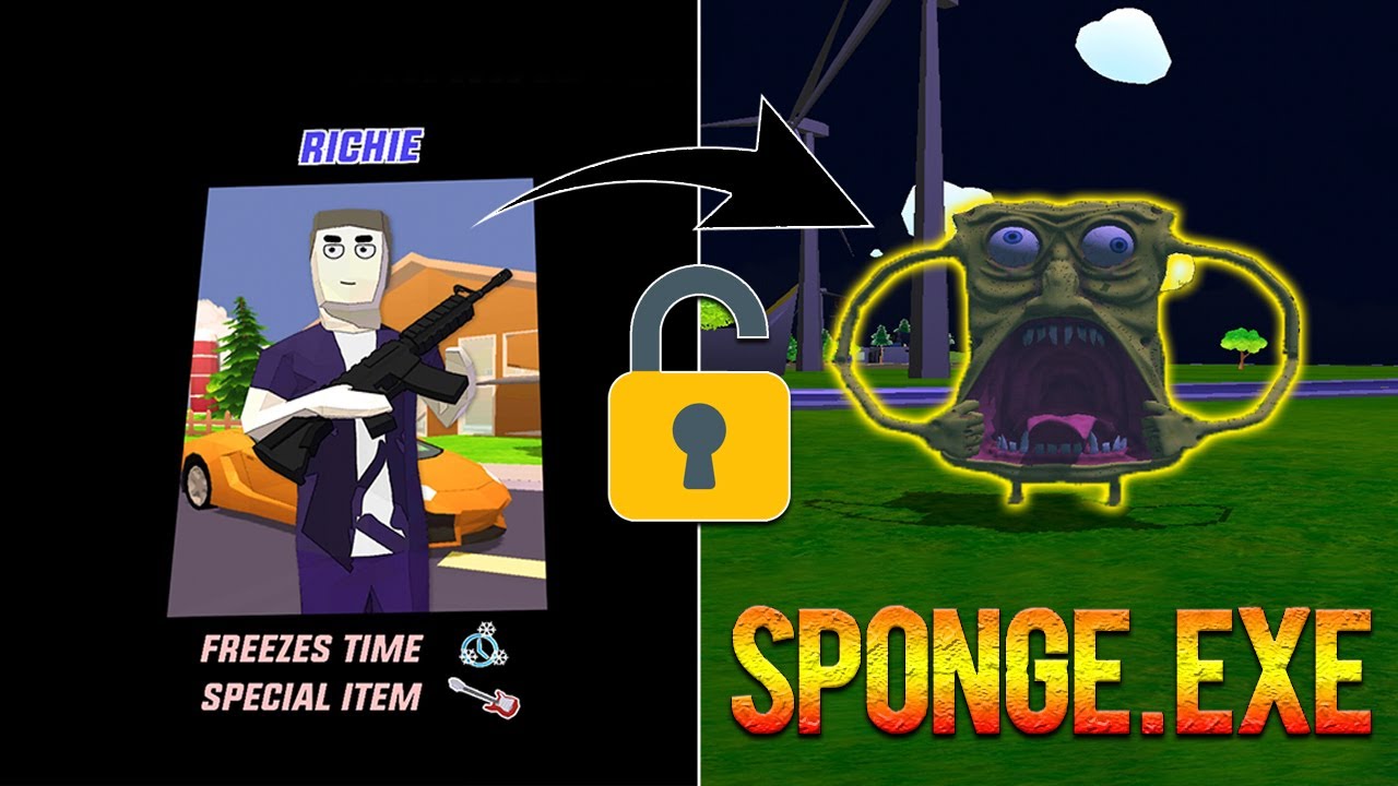Dude Theft Wars Unlocking Richie in Sponge.exe Mod (Very Hard) !!! 🤔🤔🤔