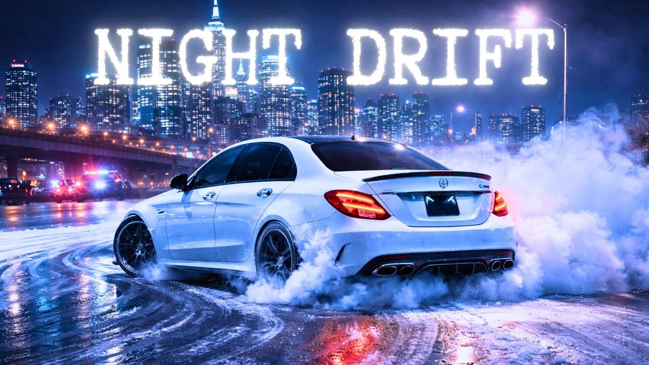 Night Drift Chase | Mercedes C63 S City Slide in Winter Smoke