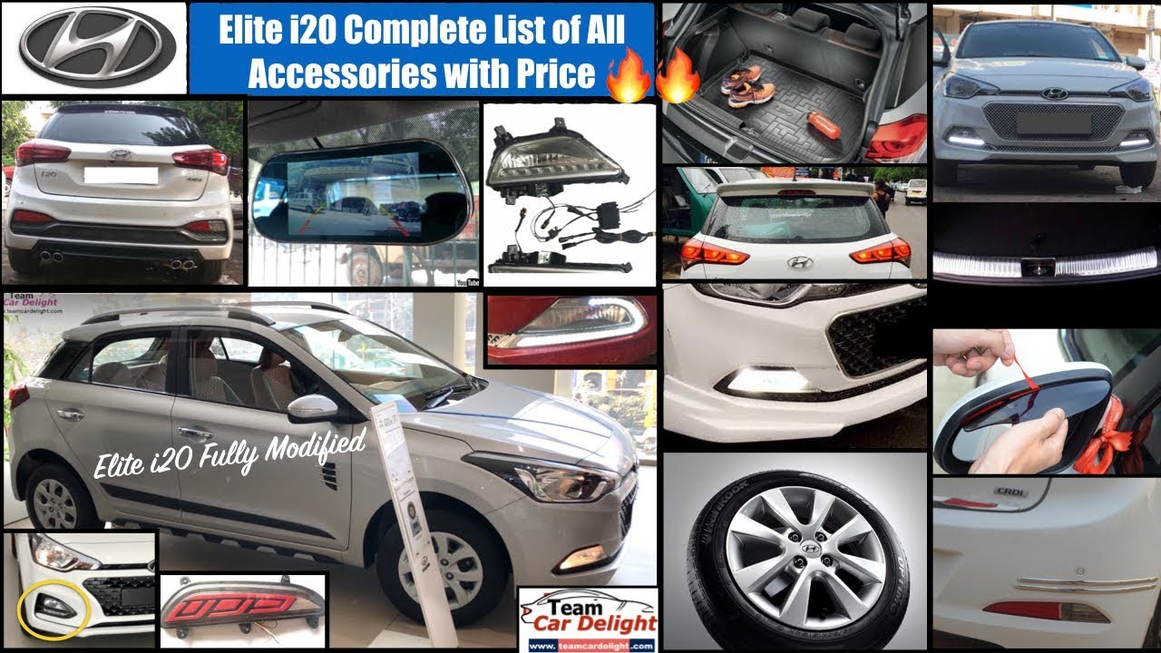 Elite i20 Complete List of All Accessories with Price | i20 Best Modifications | i20 Accessories