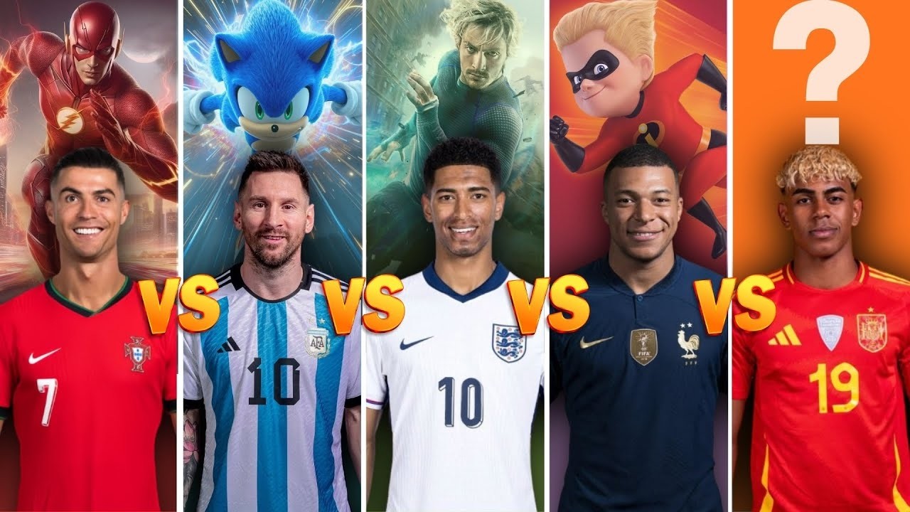 Comparison Ronaldo vs Messi vs Mbappé vs Yamal vs Bellingham  WHO IS THE FASTEST MONSTER ⚡