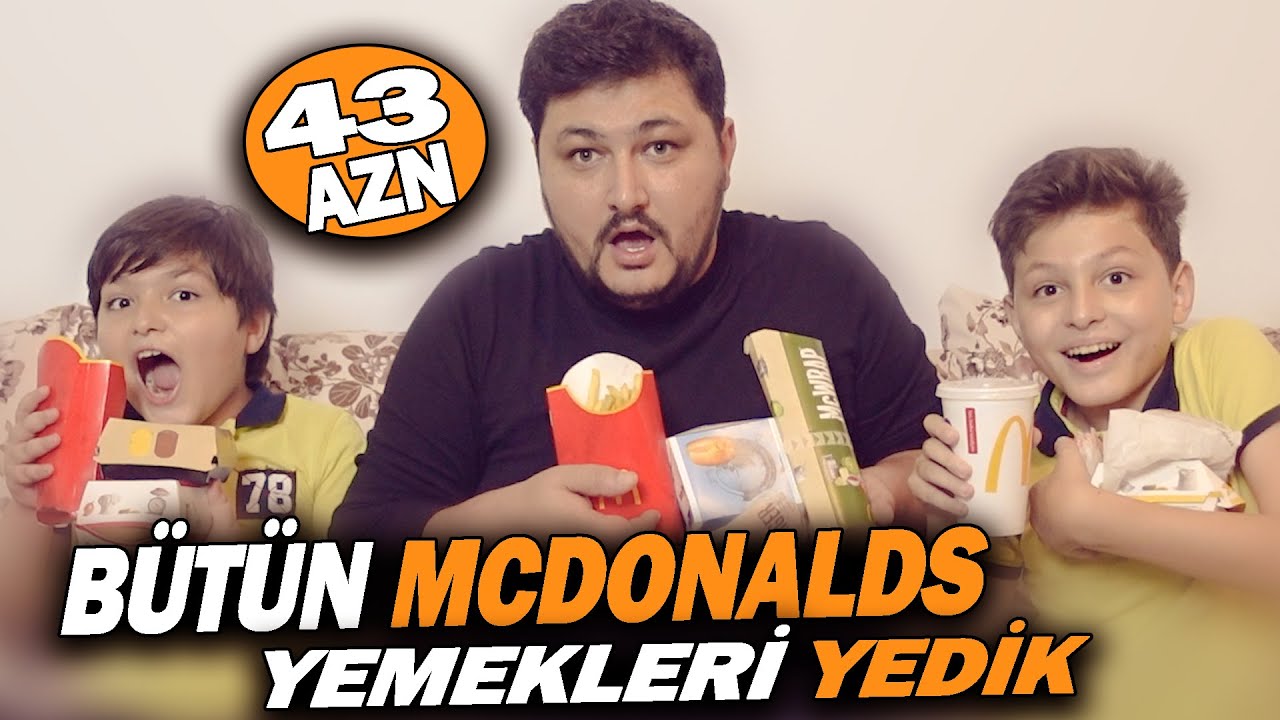 OĞULLARİMLA B&Uuml;T&Uuml;N MCDONALDS YEMƏKLƏRİNİ YEDİK  (Hamburger)