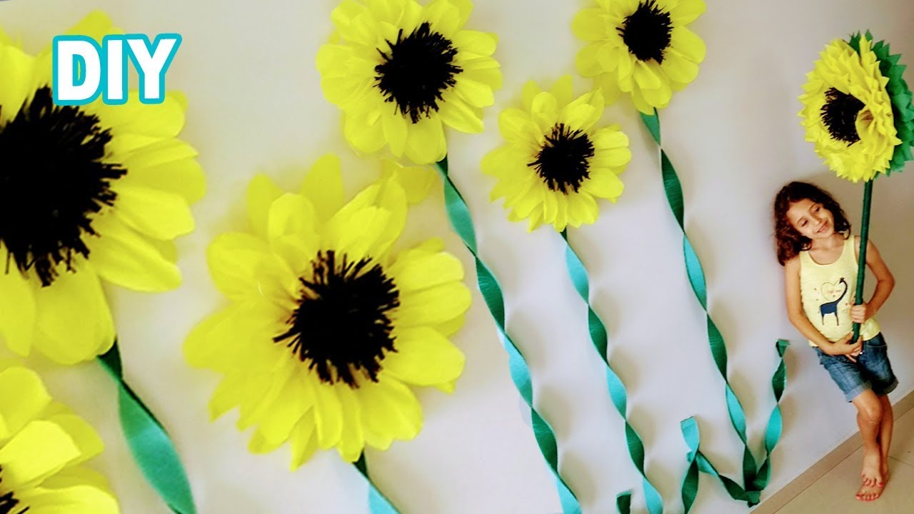 Como Fazer Flor de Girassol de Papel