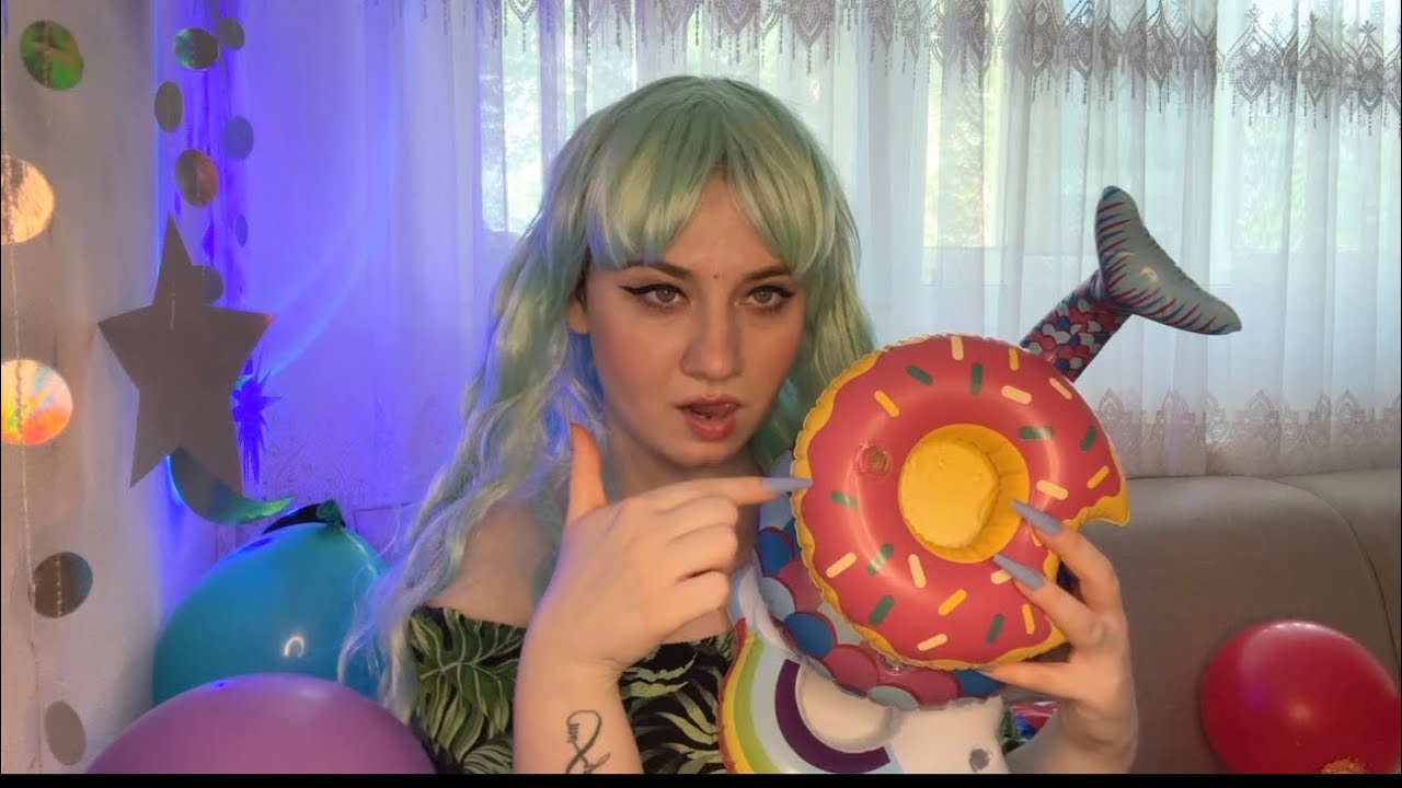 ASMR Лопающиеся воздушные шары и надувные изделия | Пляжные мячи: взрыв и рисование плевками 💜
