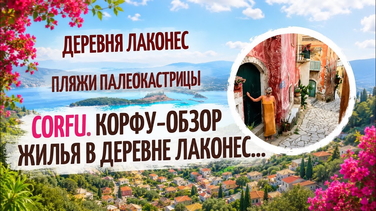 CORFU. КОРФУ-ОБЗОР ЖИЛЬЯ В ДЕРЕВНЕ ЛАКОНЕС. Пляжи Палеокастрицы.  Часть 2
