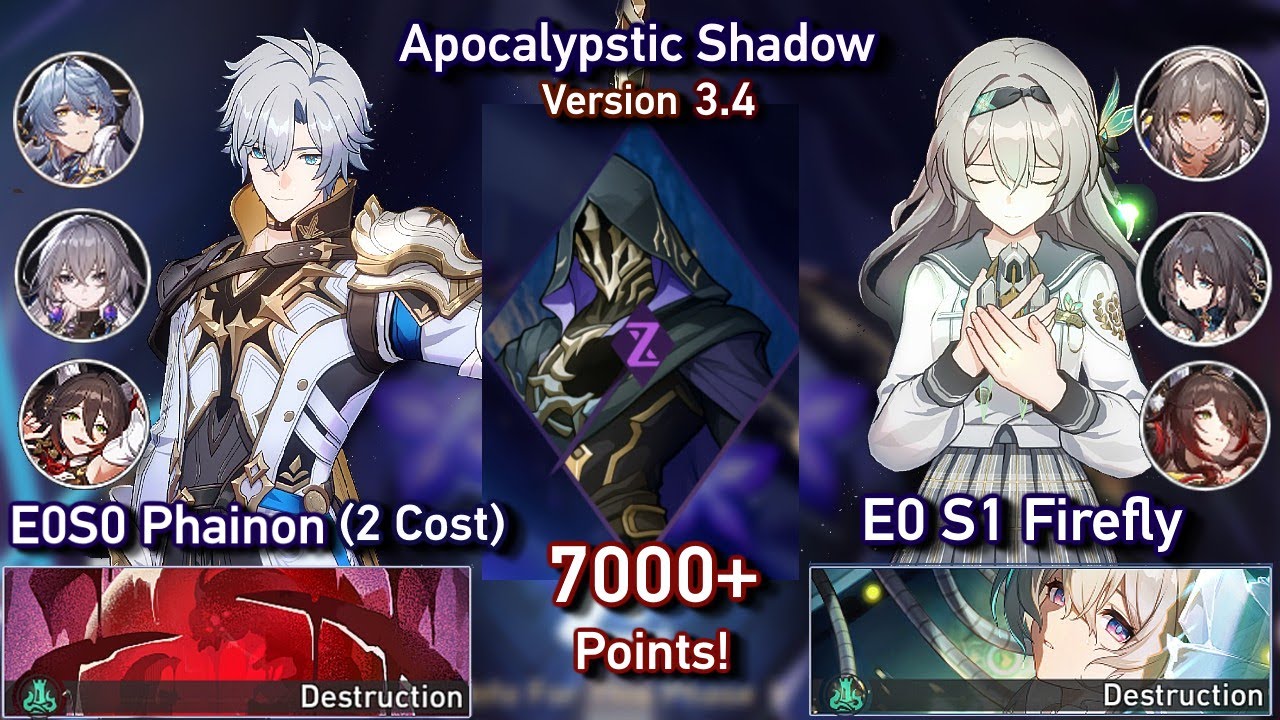 NEW Apocalyptic Shadow! E0S0 Phainon & E0S1 Firefly | AS 3.4 Floor 12 3 Stars | Honkai Star Rail 3.4