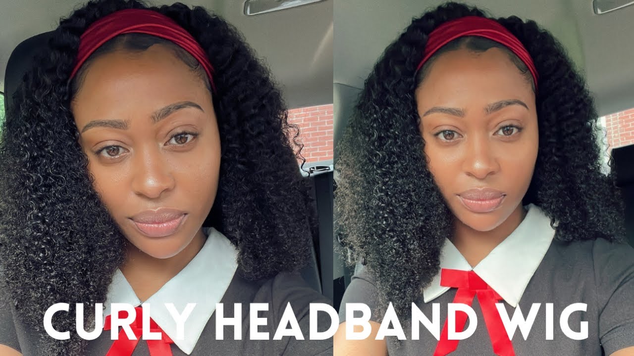 HOW TO: Apply a Curly Headband Wig | GLUELESS WIG!