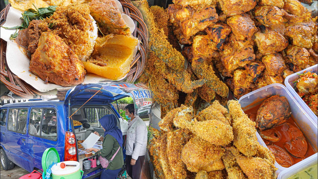 JUALAN NASI PADANG PAKE MOBIL JADUL LAUKNYA BANYAK BGT, BARU BUKA LANGSUNG DISERBU HARGA 10 RIBUAN !