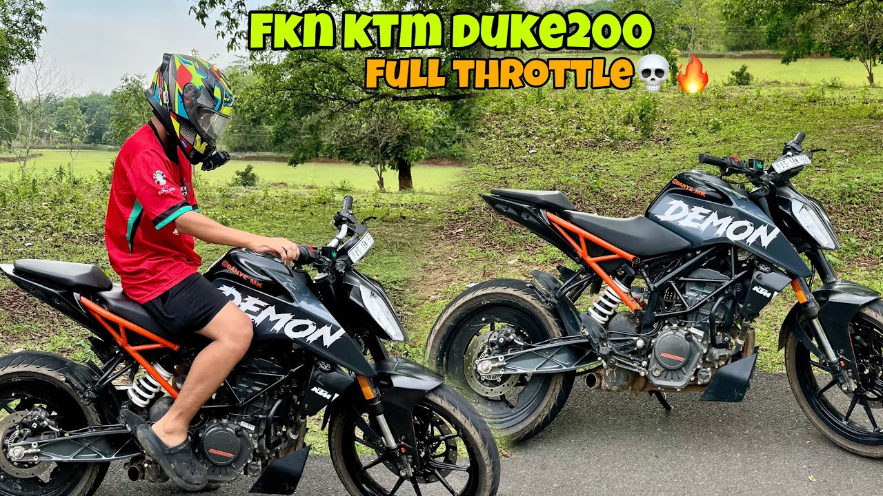 FKN KTM DUKE200 BS6 💀🔥 | Duke200 Full throttle 🚀 | MUFFLER DELETE SOUND 😍 on mode 💀 | THE BIKER EMO