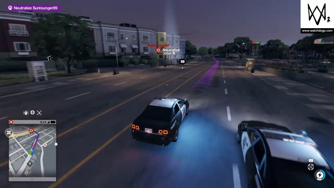 Watch Dogs 2 - Police response + takedown! (Bounty hunter mode)