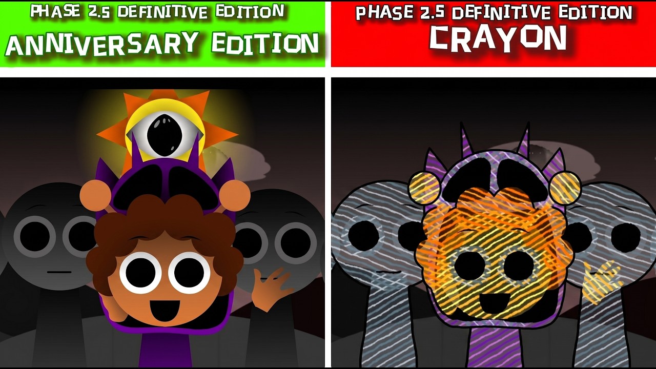 Sprunki: Phase 2.5 Definitive Anniversary Edition vs Crayon Edition Comparison! 🔥