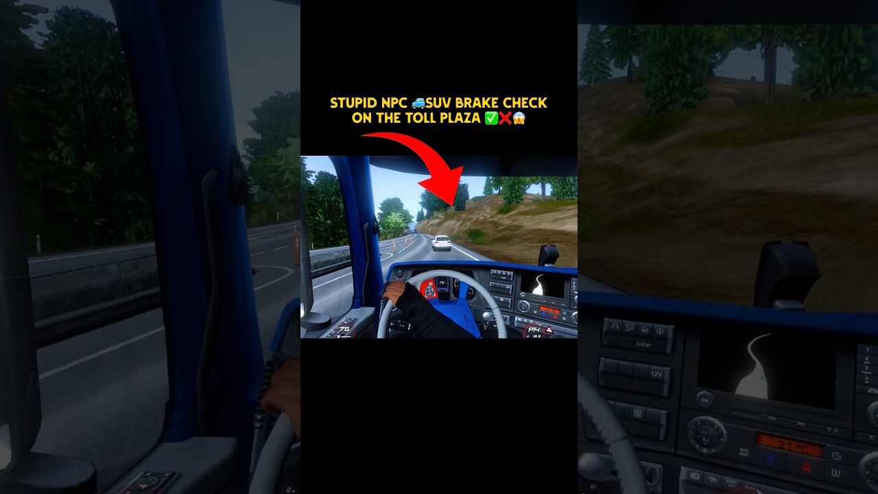 Stupid npc 🚙suv Brake check On the toll plaza ✅❌😱 new challenge #trending #trucksimulator #games