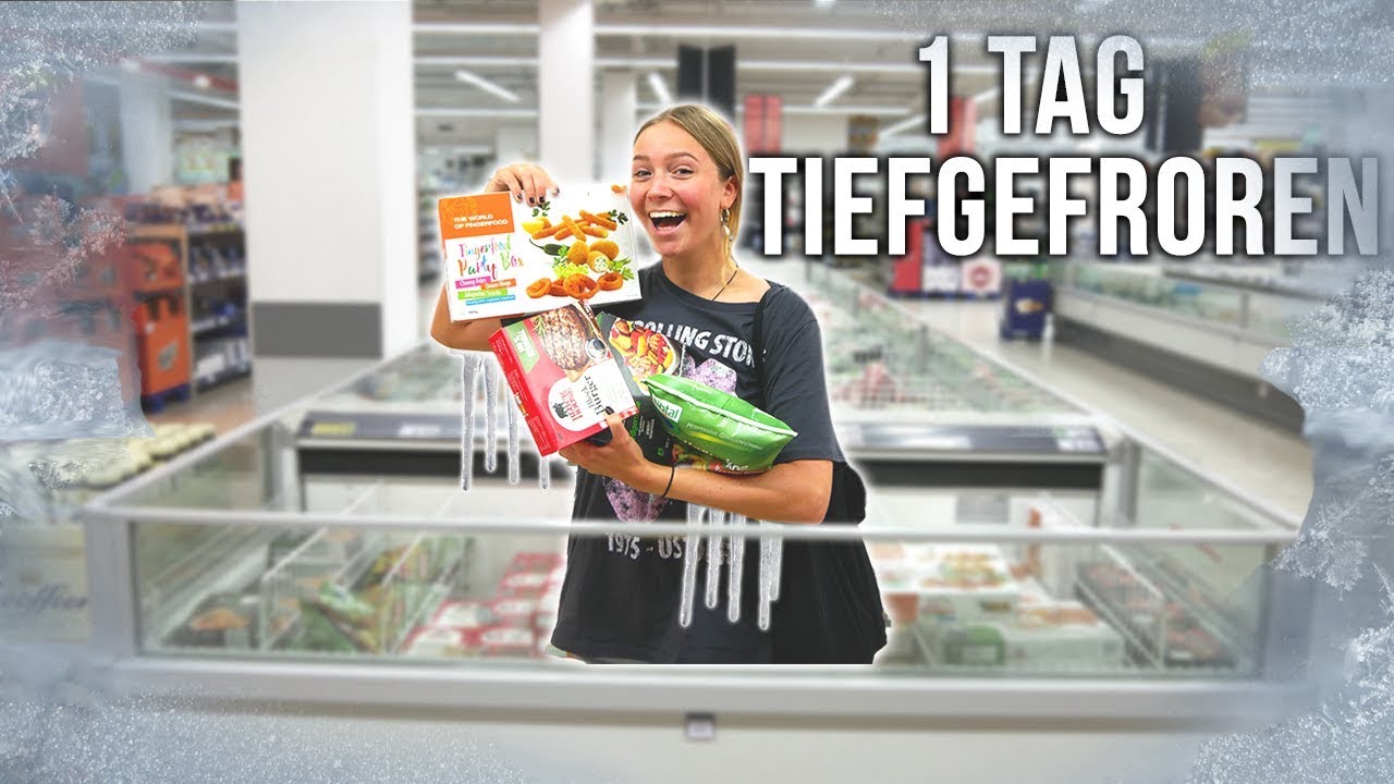 1 TAG nur TIEFGEFRORENES ESSEN! 🥶🍕|CARAMELLA