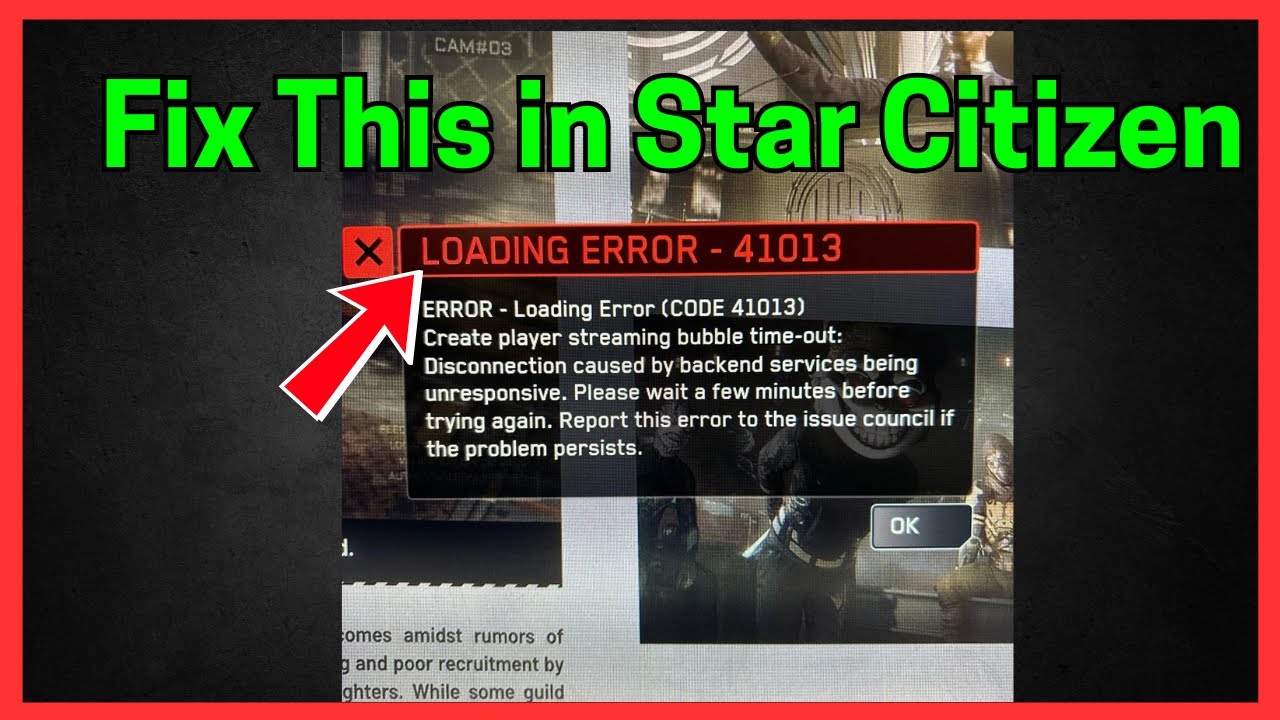 Исправление ошибки загрузки Star Citizen 41013