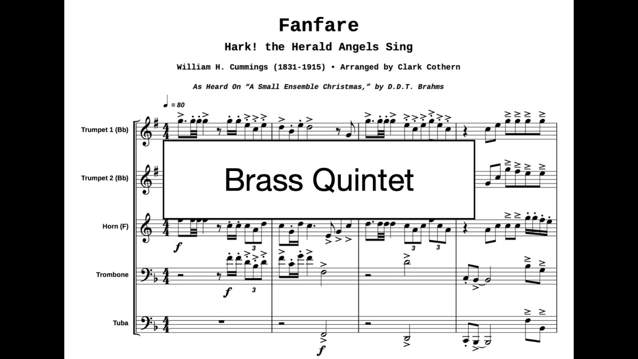 Fanfare, Hark the Herald Angels Sing [Long Version] for Brass Quintet