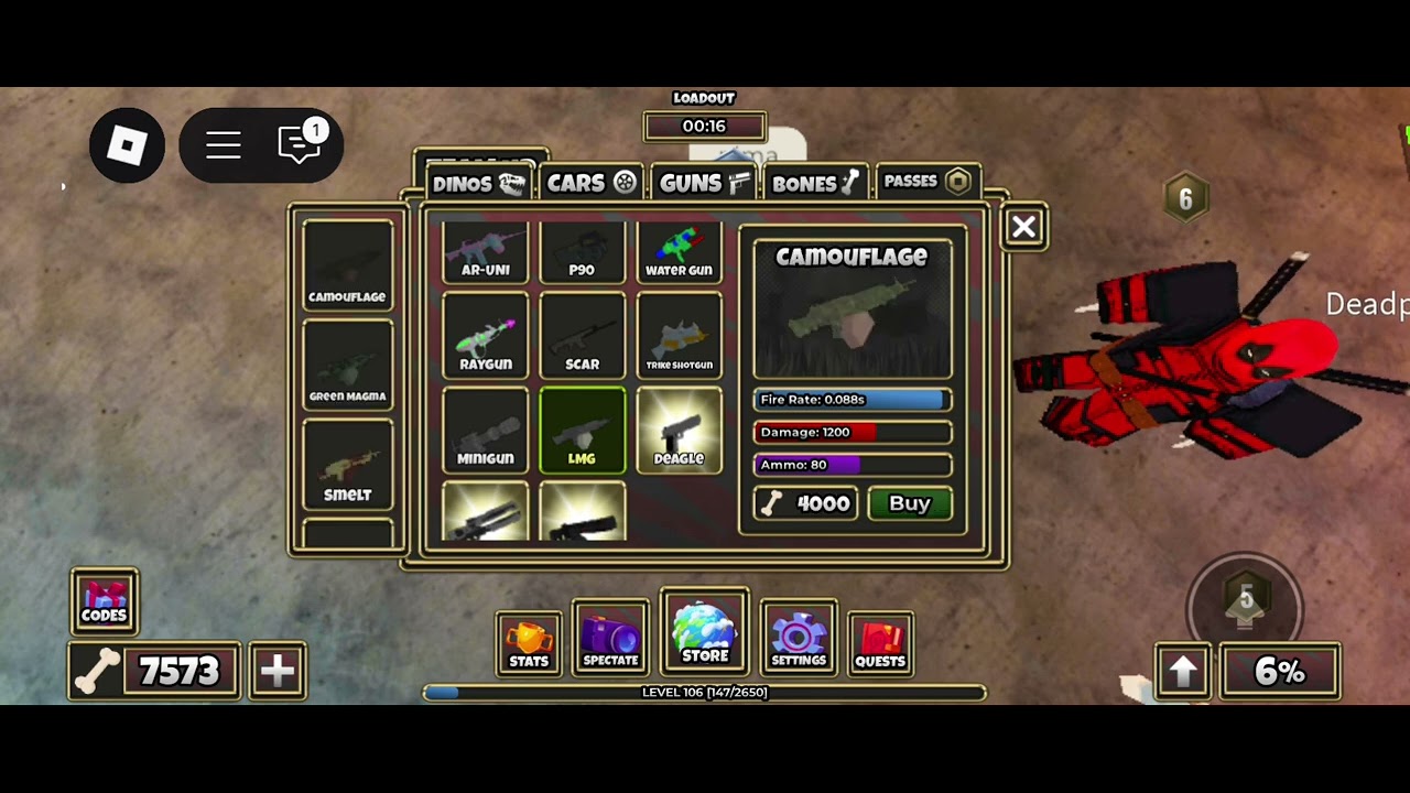 @dinogames playing roblox primal pursuit buying lmg!