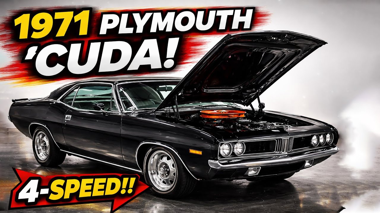 Plymouth Cuda 1971 года с 4-ступенчатой ​​коробкой передач | Обзор настоящего маслкара + звук дви...