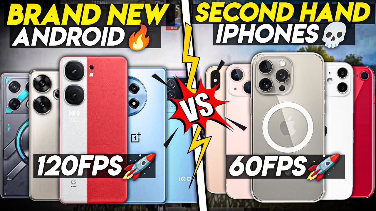 NEW ANDROID VS SECOND HAND IPHONE GAMING COMPARISON🔥•120FPS VS 60FPS🚀•BGMI/PUBG TEST💀•iOS VS ANDROID