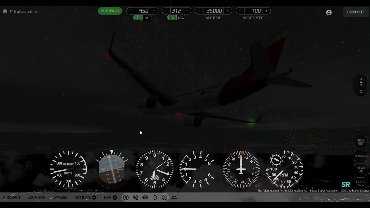 Iberia flight 2542 (Night Time)