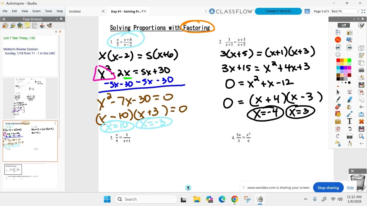 Honors Geometry BC January 9th - Unit 7 Day 1 - Ratio & Proportions